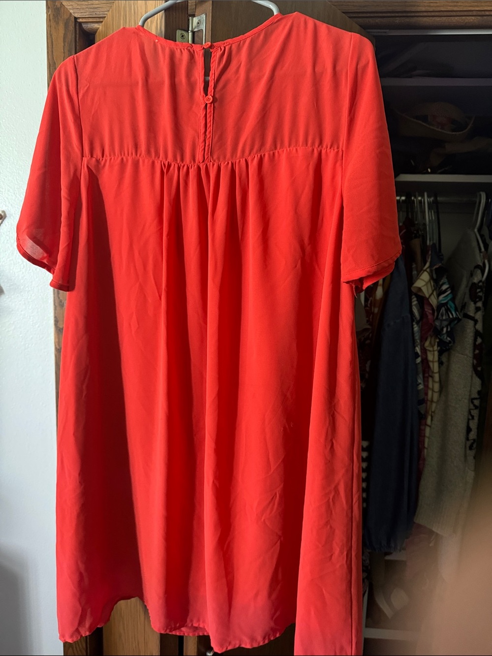 entro Red Dress with Floral Label Accent - Picture 8 of 8